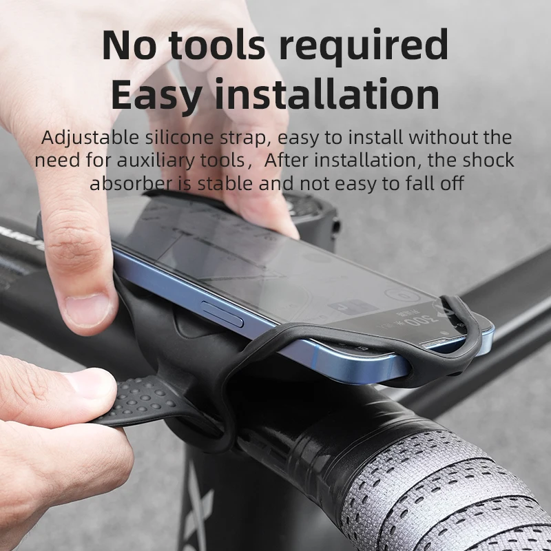 ที่วางโทรศัพท์ซิลิโคนแบบปลดเร็วสำหรับจักรยานเสือภูเขา จักรยานไฟฟ้า ที่ยึดโทรศัพท์สำหรับนำทาง อุปกรณ์สำหรับการขี่จักรยาน