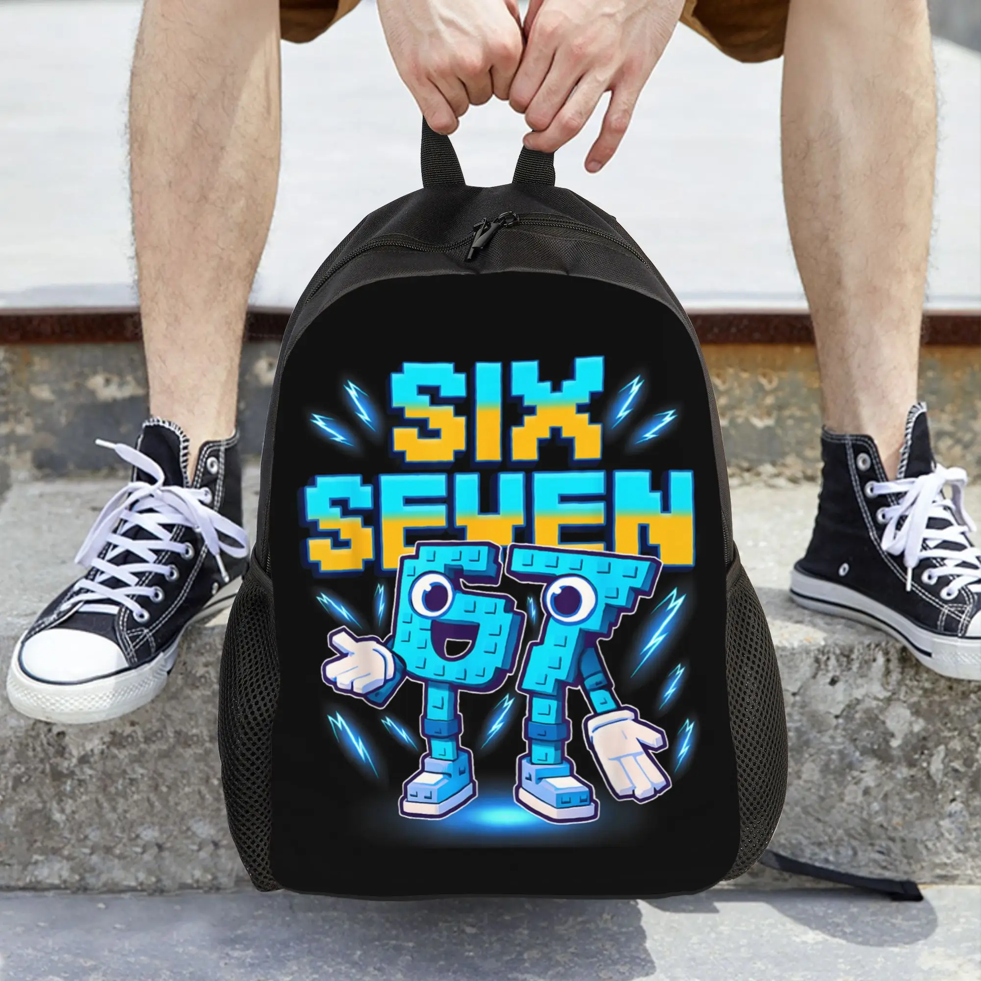 

Итальянский забавный игровой рюкзак Six Seven Brainrot 67 для женщин, модный детский школьный рюкзак, компьютерный рюкзак, подростковая сумка через плечо