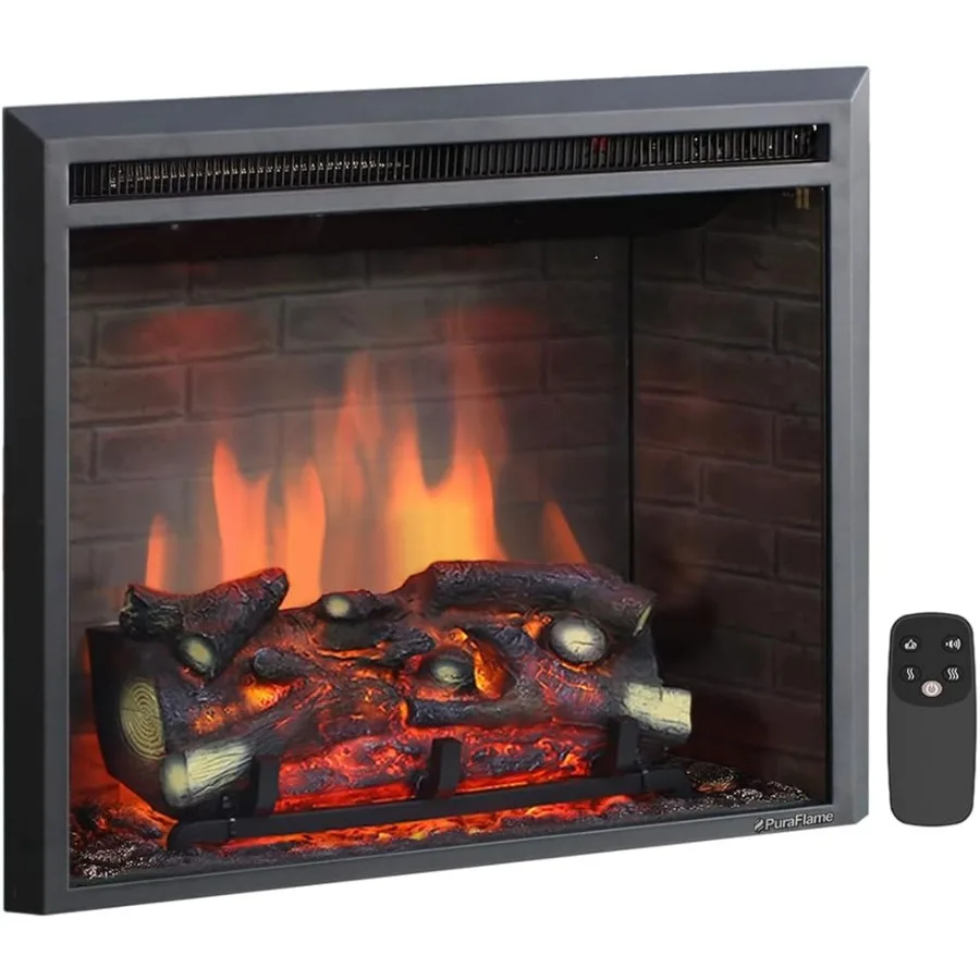 

Современная электрическая каминная вставка в западном стиле с реалистичным звуком потрескания огня и дистанционным управлением для обогрева гостиной или спальни