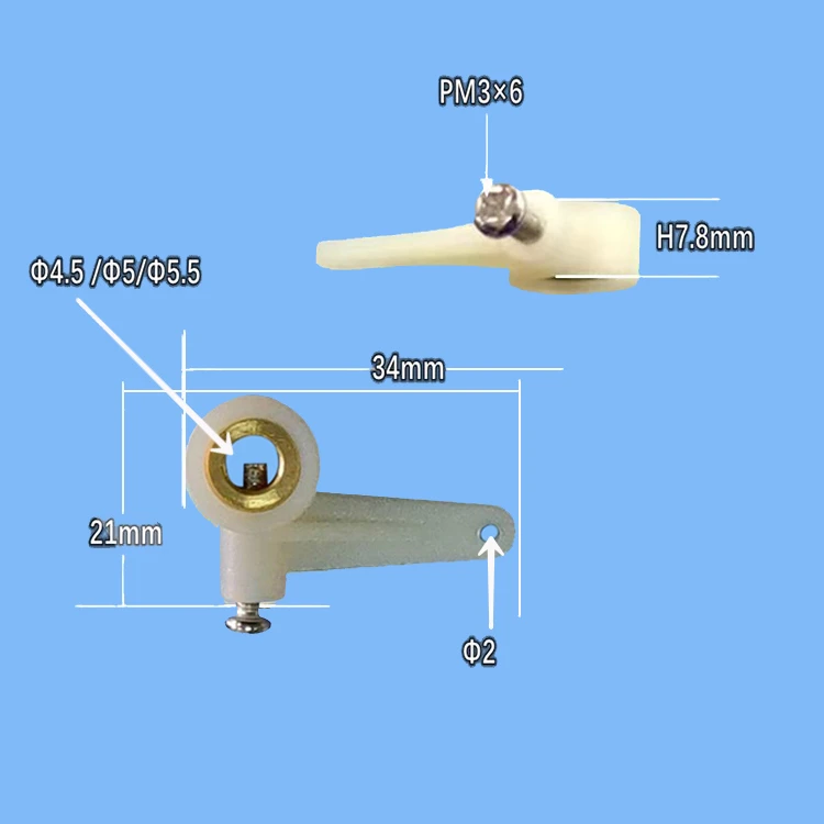 1pc Aperture 4.5/5/5.5mm Steering Single Arm 1/2 Arm With Screw For Electric RC Airplane Foam Model Replacement Accessories