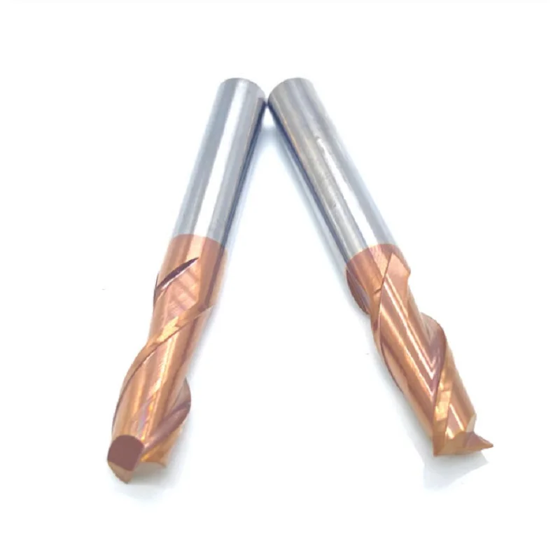 

56-градусная 2-гранная десятковая точечная фреза, концевая фреза из вольфрамового сплава со шпоночным пазом, сталь с удлиненным покрытием с двумя краями и плоским дном