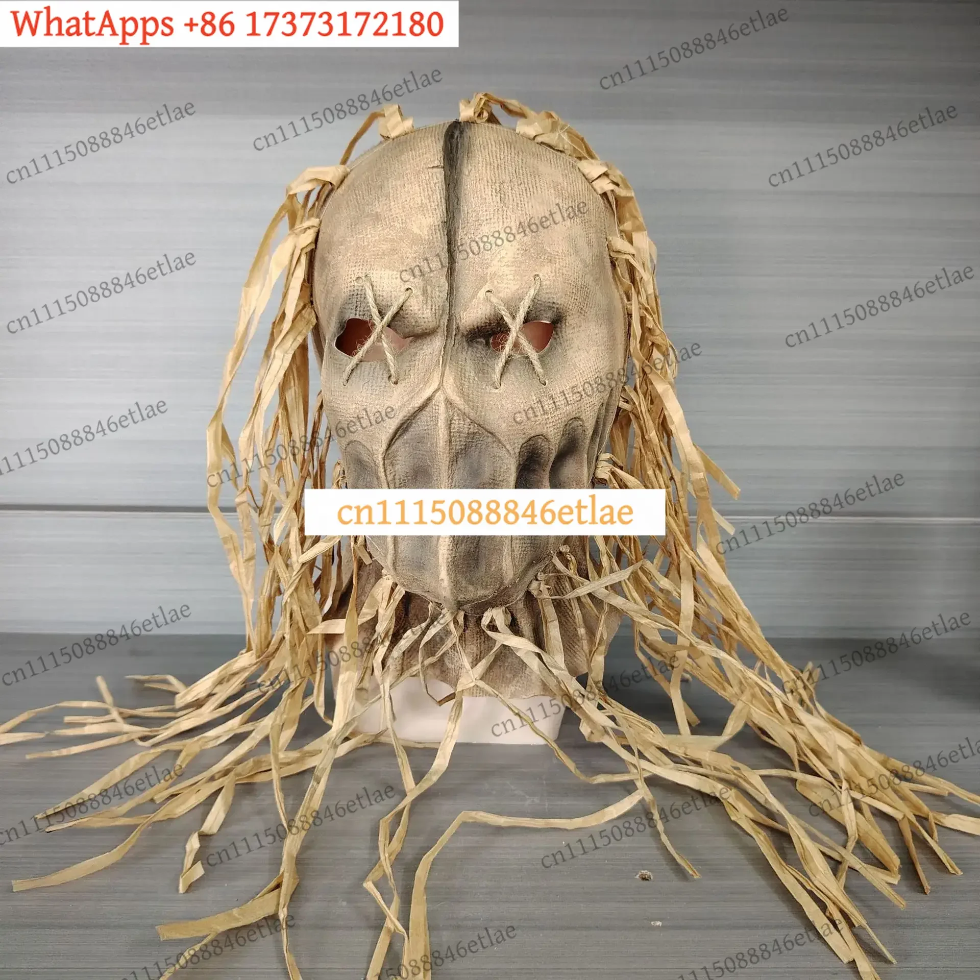 k3 Halloween Horror No-Mouth Scarecrow Zombie Mask for Escape Room Haunted House NPC Cosplay Party