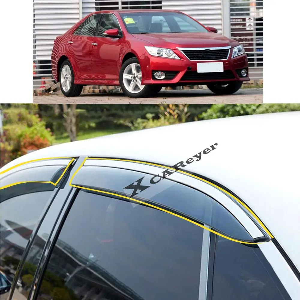 

For TOYOTA Camry 7th 2012 2013 2014 2015 2016 2017 Car Body Styling Sticker Plastic Window Glass Wind Visor Rain/Sun Guard Vent