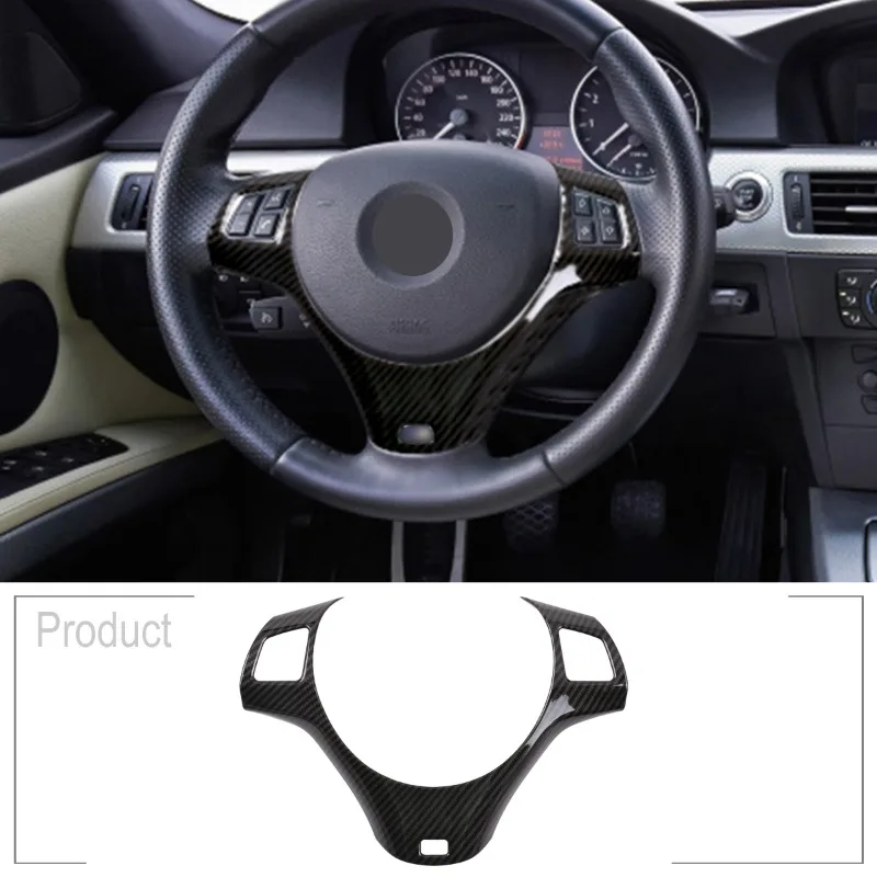 

For BMW 3 Series E90 E92 2005-2012 ABS Matt Black Car Steering Wheel Frame Cover Trim Sticker Car Accessories para auto