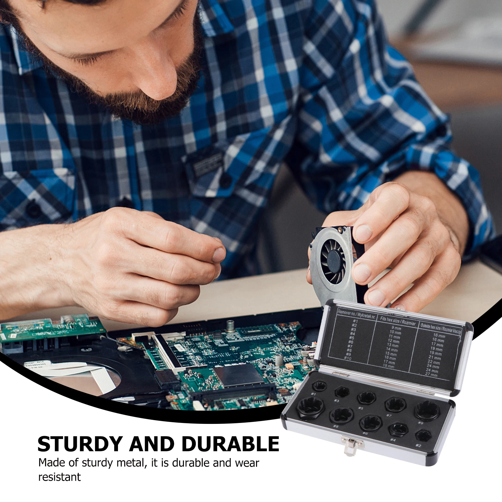 

10 pcs /Set Nut Extractor Set Heavy Duty Metal Stripped Broken Bolts Remover Rusted Screws Removal Tool For Drill Easy Carry