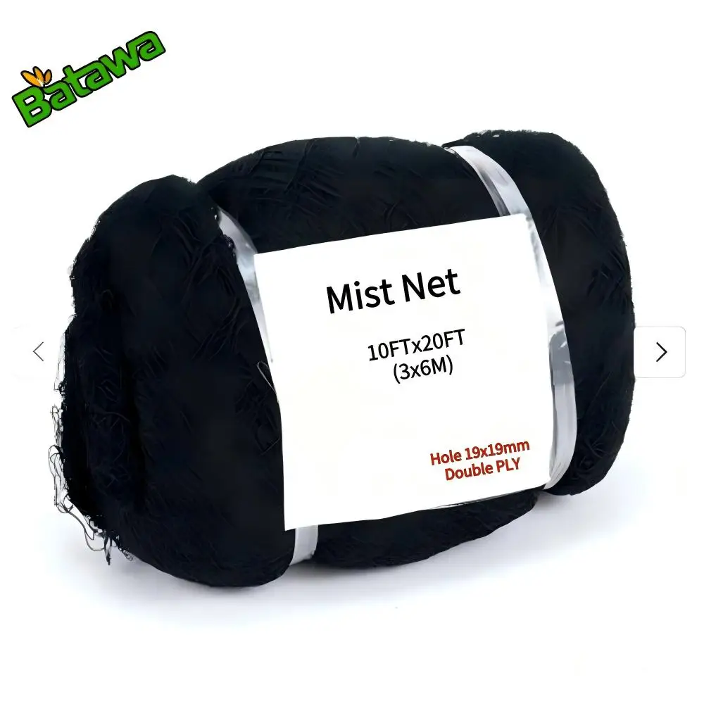 Nylon Mist Net 3x6m 10x20FT with Pockets 110/2D 19mm Mesh Size Invisible Bird Netting for Airport Bird Prevention