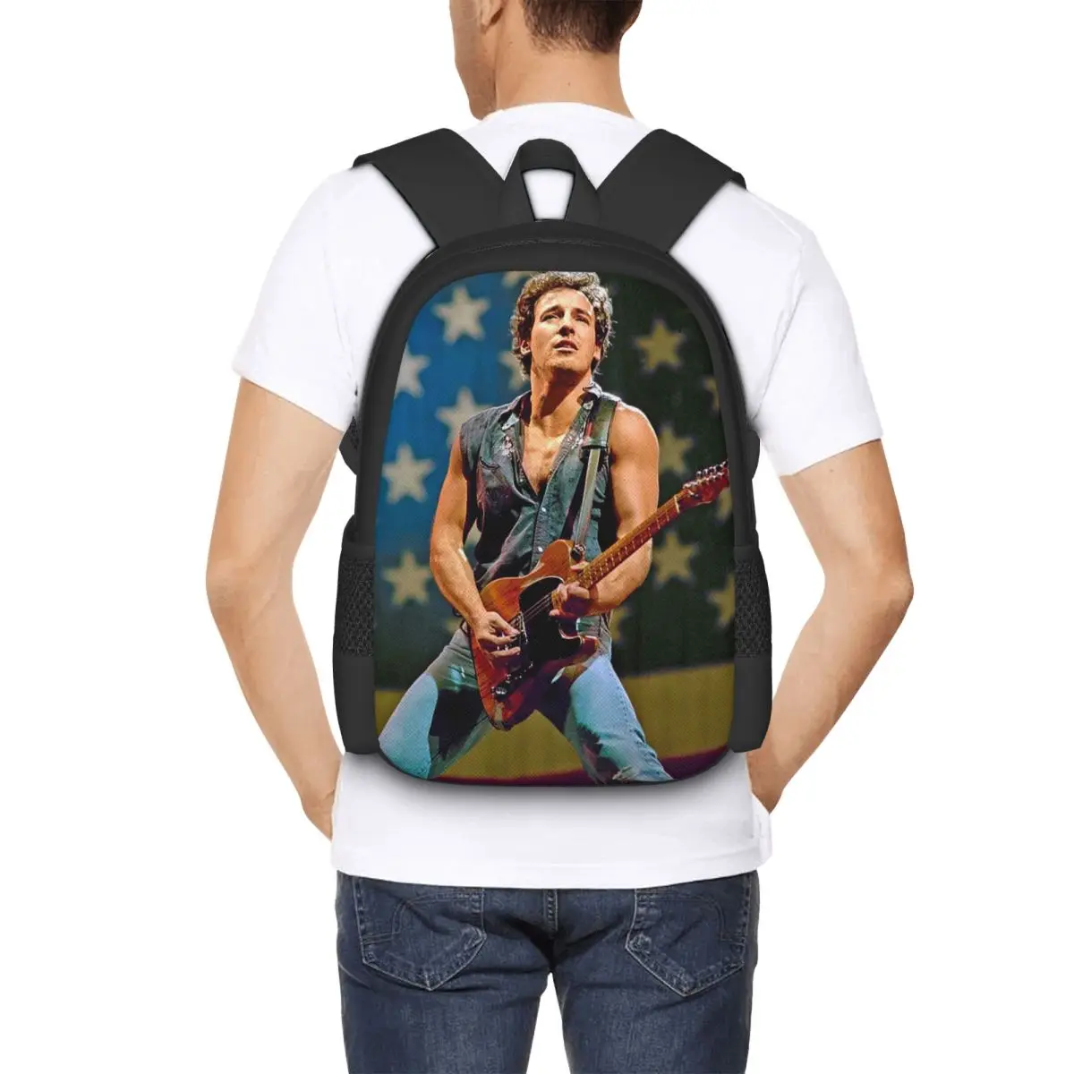 

Bruce Springsteen Student Backpack School Bag Hiking Travel Daypack for Boys Girls Fashion Bookbag Shoulder Bags