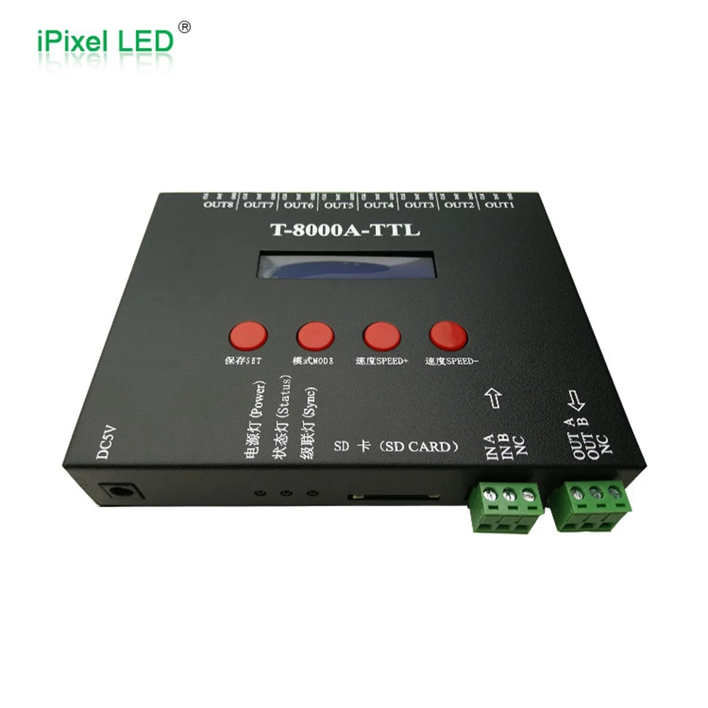 

T-8000A AC110-220V 3W support 2G SD card led pixel controller,8000 pixels