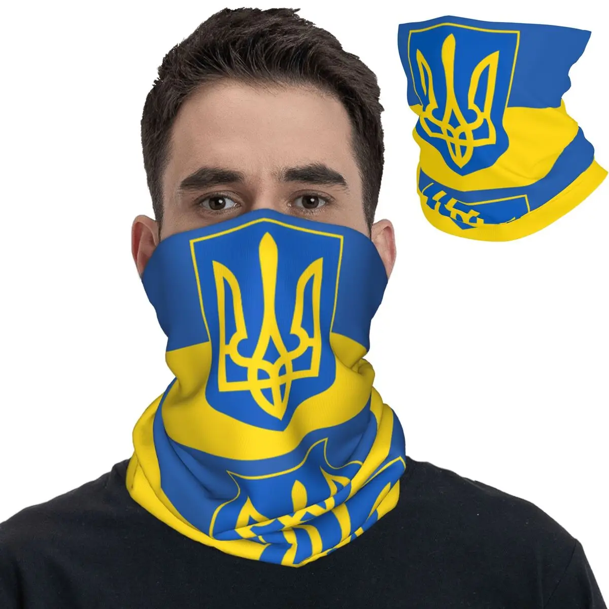 Ukraine Flag Bandana Neck Cover Printed Balaclavas Wrap Scarf Multi-use Cycling Running Unisex Adult Windproof