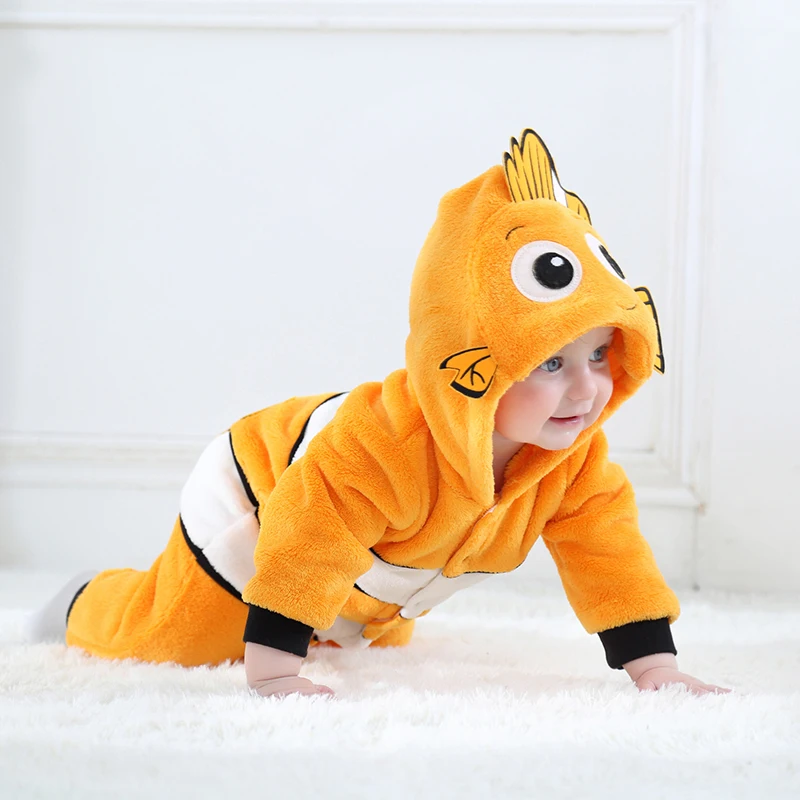 Halloween Winter Soft Outfit Costume Cosplay Nemo Clothes Baby Romper Onesie Infant Boy Girl Cartoon Baby Onesie Ropa Bebe - view 4