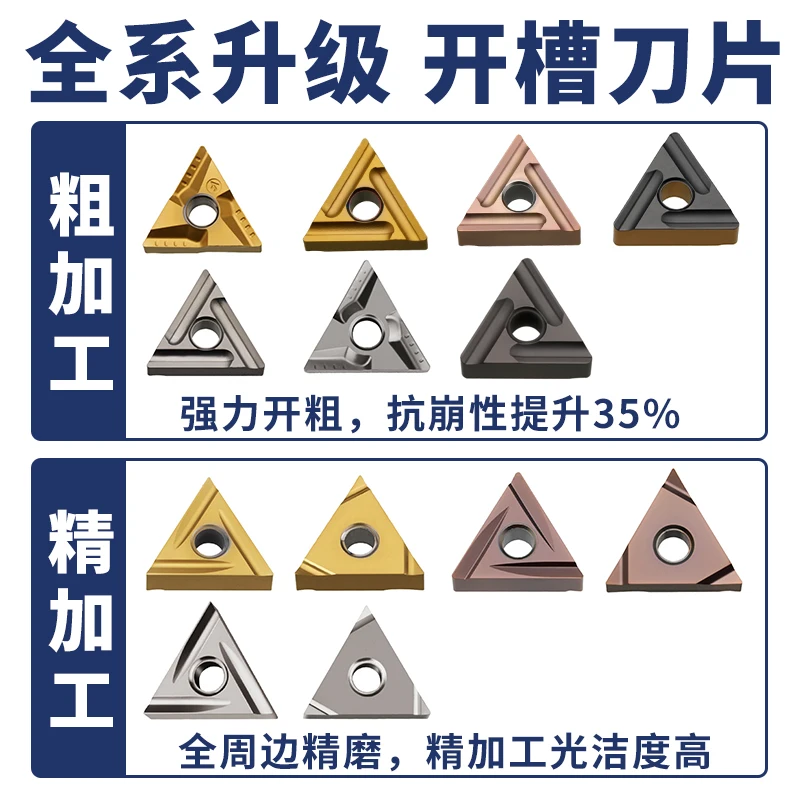 CNC lathe blade metal ceramic TNMG160404R/L-VF/S steel precision machining triangular slotting blade