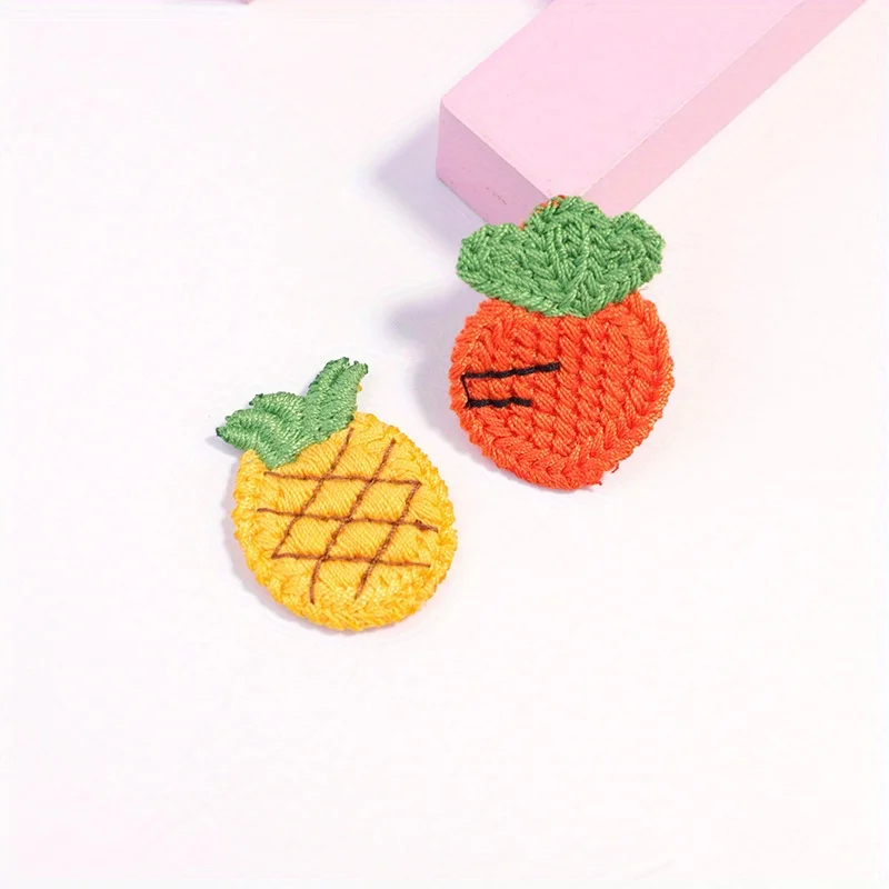 10PCS Lovely Fruit Embroidery Cloth Patch Lace Patch Hairpin Decorative Accessories Clothing Embroidery Decal DIY Color Fruit