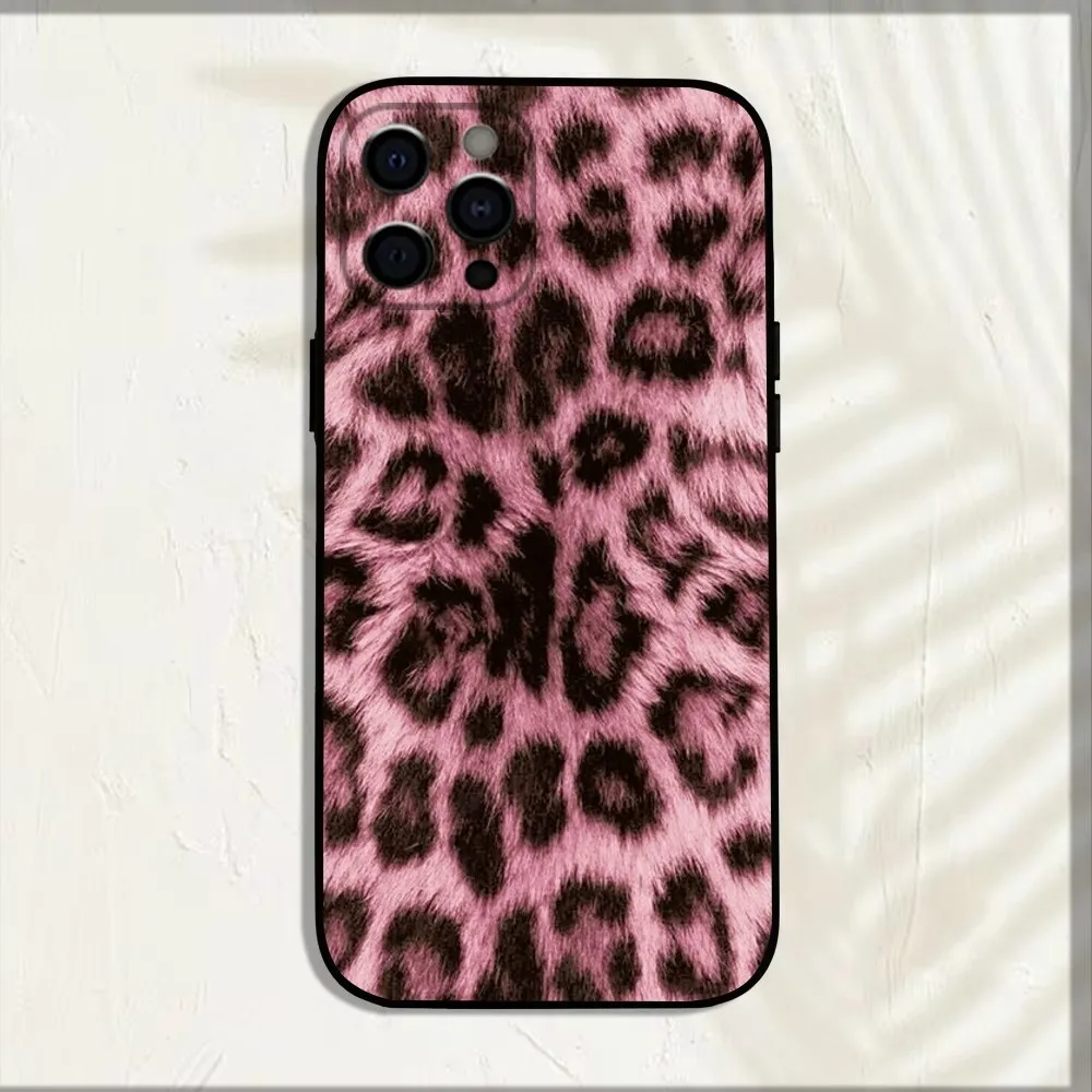 Fashion Tiger Leopard Print  Phone Case For iPhone 16,15,14,13,12,11,Pro,X,XS,Max,XR,Plus,Mini Soft Black Cover