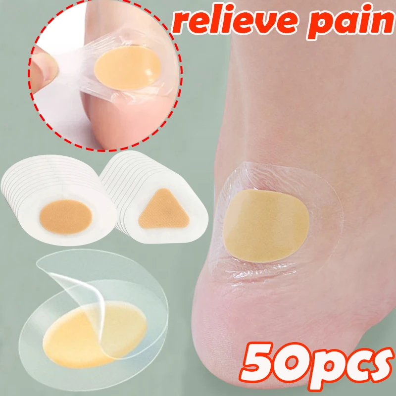 10-50buah Gel pelindung tumit kaki patch perekat Blister bantalan tumit Liner sepatu stiker menghilangkan rasa sakit plester perawatan pegangan bantal