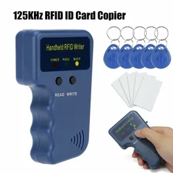 Copiadora RFID portátil EM4100 de 125KHz, escritor, duplicador, programador, lector + EM4305 T5577, tarjeta de etiquetas Keyfobs de identificación regrabable