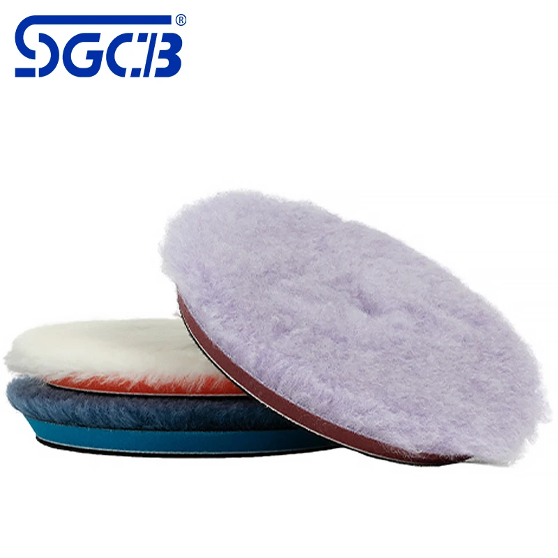 SGCB Wool Polishing Pads Wash without degumming soft High Density For RO&DA Polisher Buffing Waxing Polishing Pad Tools