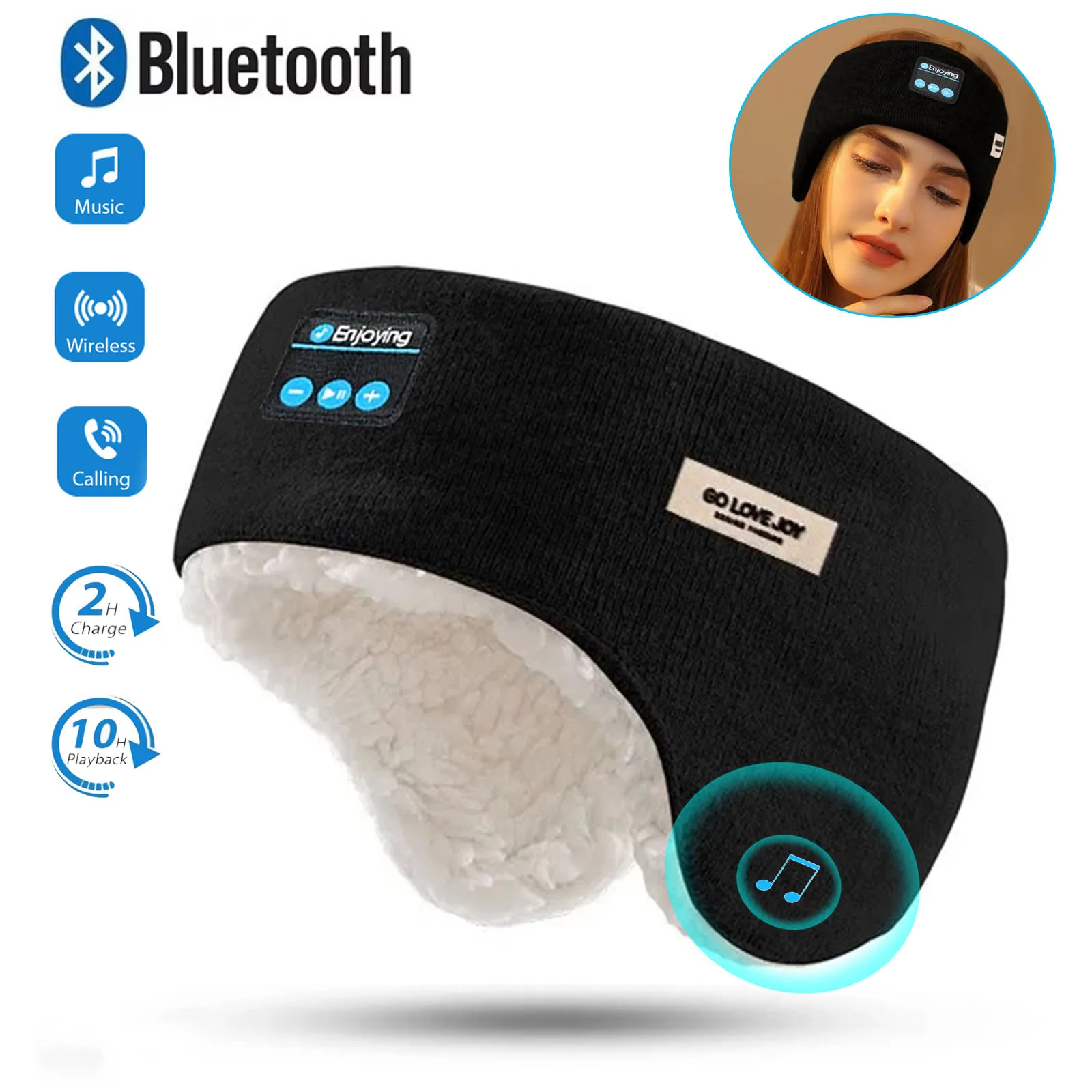 سماعة لاسلكية تعمل بالبلوتوث سماعات عقال الرياضة الموسيقى الشتاء غطاء للأذنين هيئة التصنيع العسكري سميكة الصوف الأذن يفشل غطاء للأذن سماعة رأس بخاصية البلوتوث #1