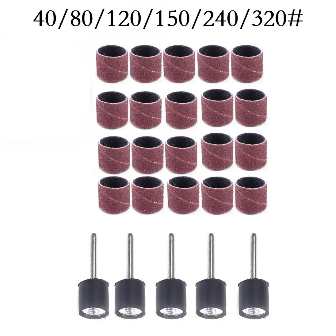 

Шлифовальное кольцо с штангой, набор абразивных роторных инструментов 12,7 мм, Шлифовальная головка барабана, электрическая дрель, шлифовальное кольцо для песка, 25 шт.