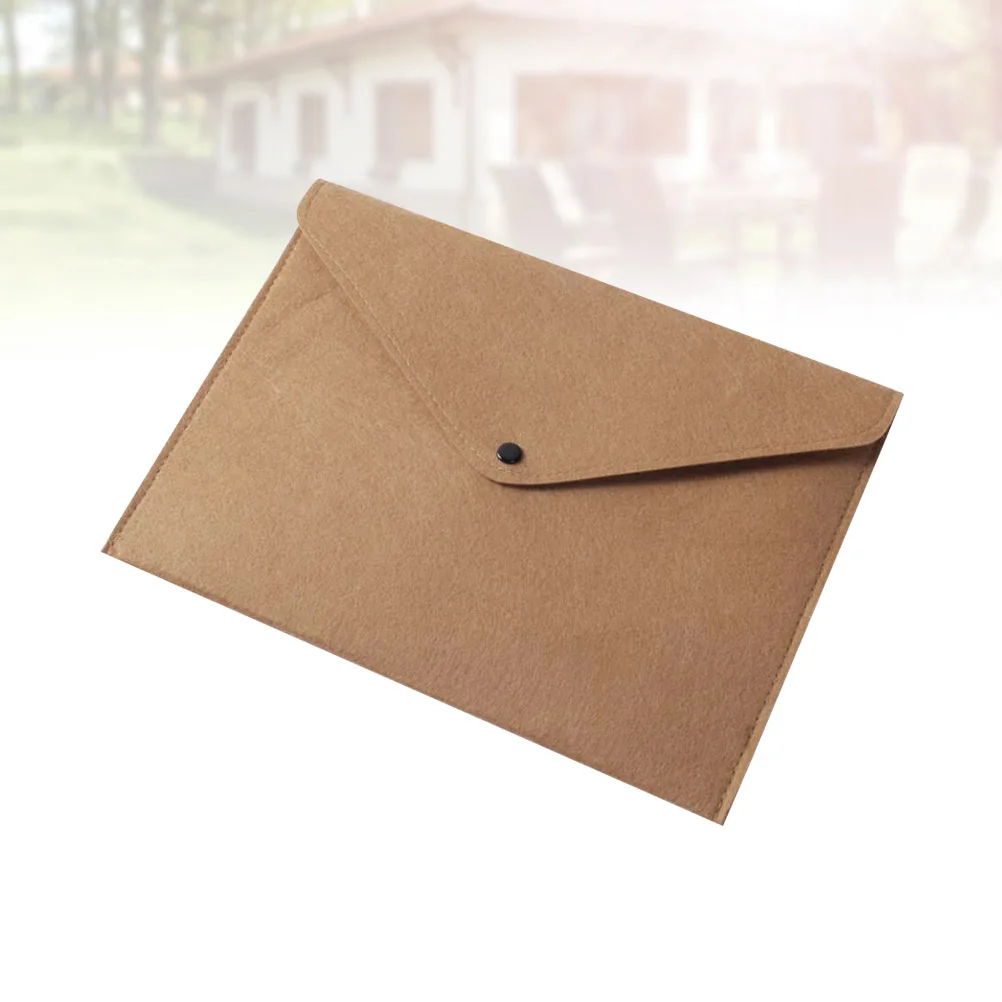 

Фетровая папка для файлов, органайзер для документов на кнопках, коричневый размер А4, практичная безопасная застежка, офисная школьная сумка для документов, папка для файлов, фетровая