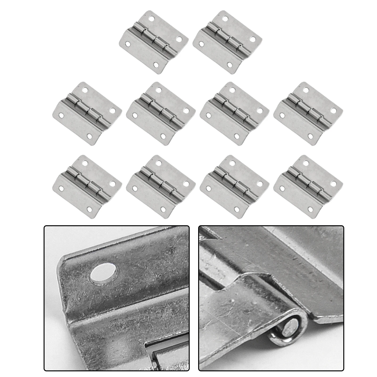 100pcs Nickel Plated Tri Fold Hinges for Vintage Wooden Cabinets Chests and Doors Includes Screws for Mounting