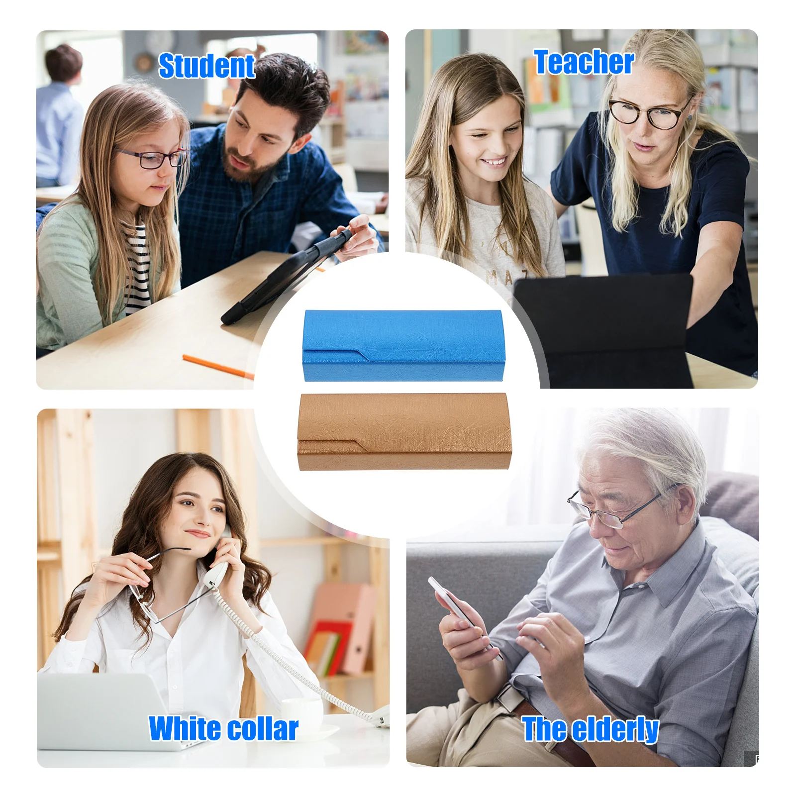 

2Pcs Eyeglass Case Heavy Duty Shockproof Small Compact Glasses Box for Daily Travel Outdoor Sports Sunglasses Eyewear Organizer