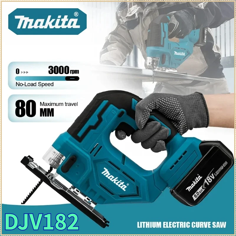 

Аккумуляторная бесщеточная сабельная пила Makita DJV182, 18В, многофункциональный инструмент для деревообработки