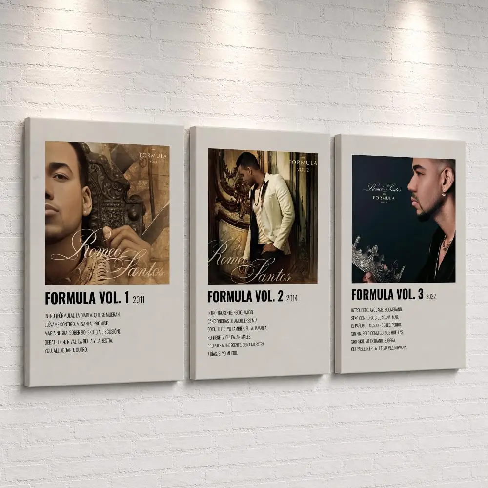 R-Romeo S-Santos Music Album Framed Wall Painting Ready To Hang Canvas Wall Art Poster For Bedroom Living Room Home Decor Gift