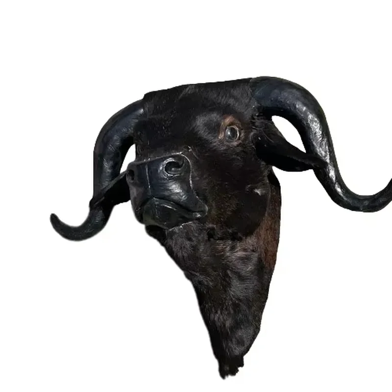 for Halloween Life Size Cattle Head Mask Realistic Bull Animal Headwear Wall Mounted Home Decor Party Cosplay Prop Gift