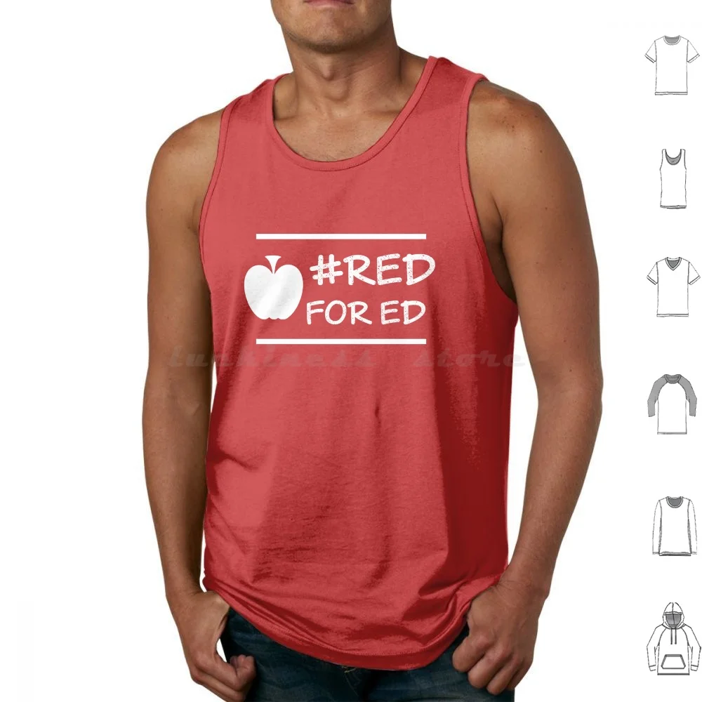 Redfored Chalky Tank Tops Vest Sleeveless Redfored Ed Red For Ed Fund Our Future Cuts Hurt Kids Rally Red White School High