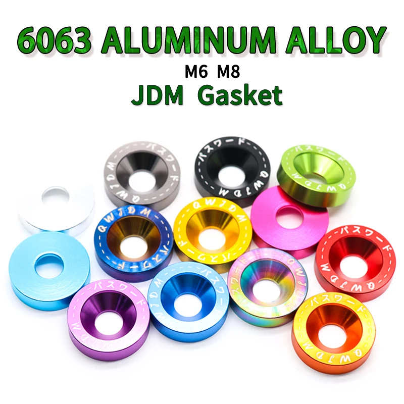 M6 Anodized Aluminum Fender Screw Washers Bolts for Automobile Fender Headlight Bumper Car Modified Fasteners Aluminum
