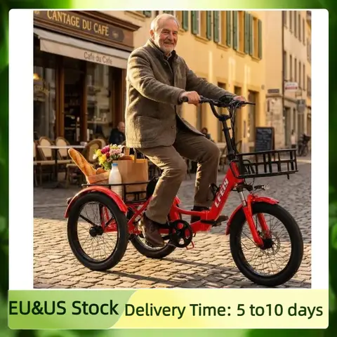 Family Electric Bicycle For Men Folding High Quality Mountain With Basket Mini Cargo Electric Tricycle Foldable For Adults
