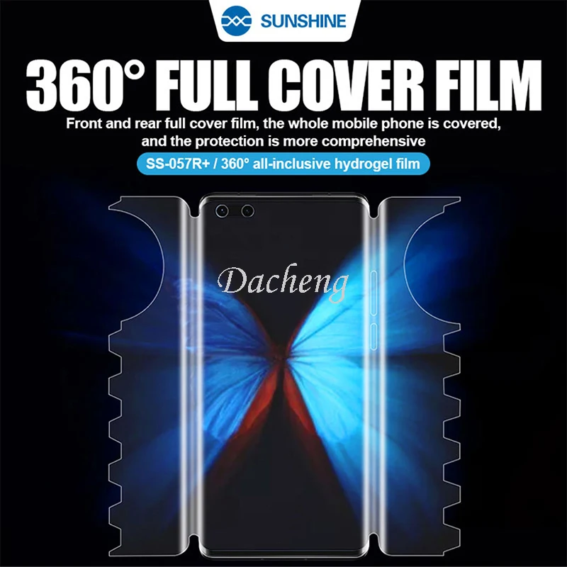 Sunshine SS-057R + 25pc HD Hydrogel Film per schermo pieghevole, 360 ° completamente avvolto anteriore e posteriore, adatto per macchina da taglio Film