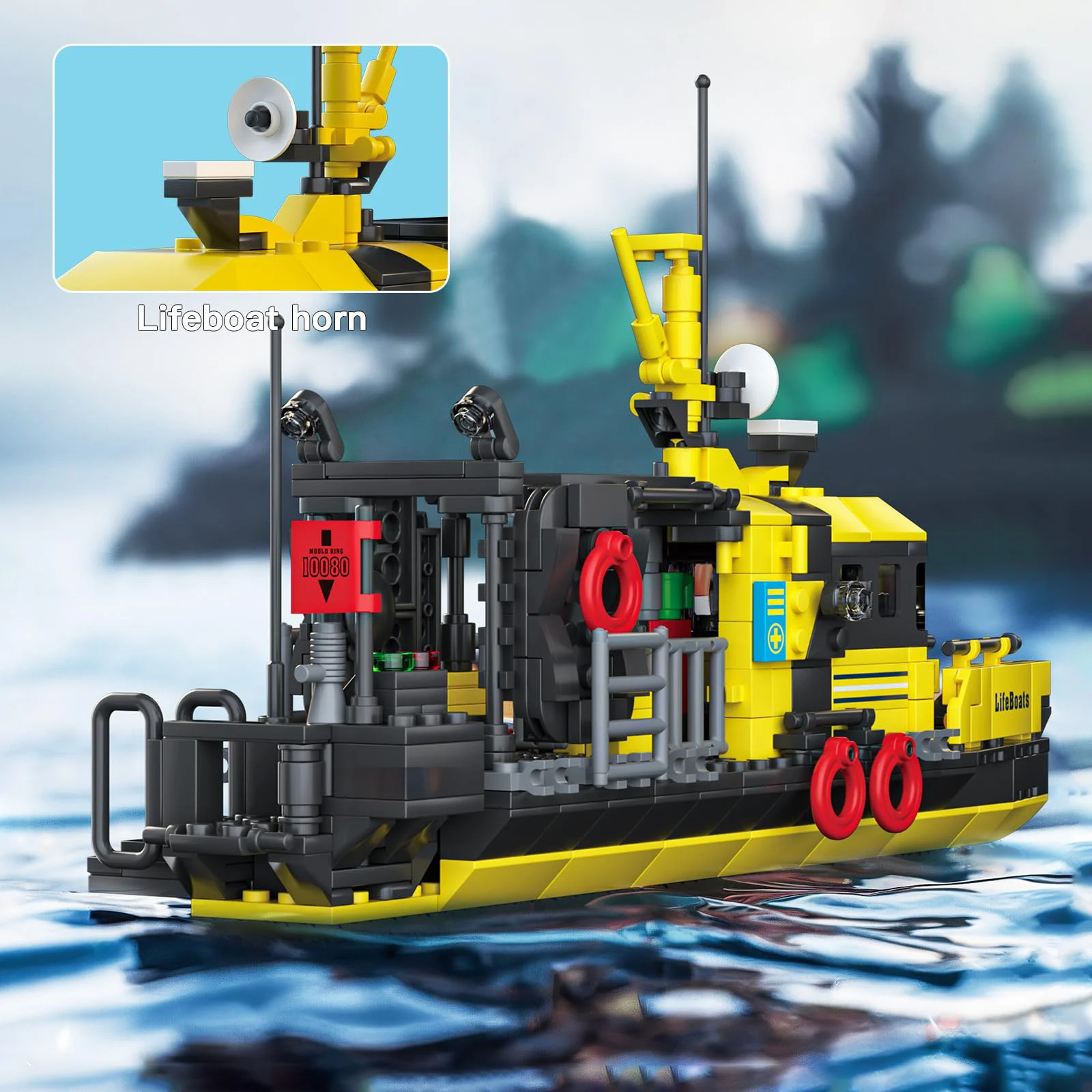 Multifunctional Rescue Boat 462pcs Building Blocks Model Set DIY Water Vehicle Toy Desktop Ornament Gift for Kid Adult