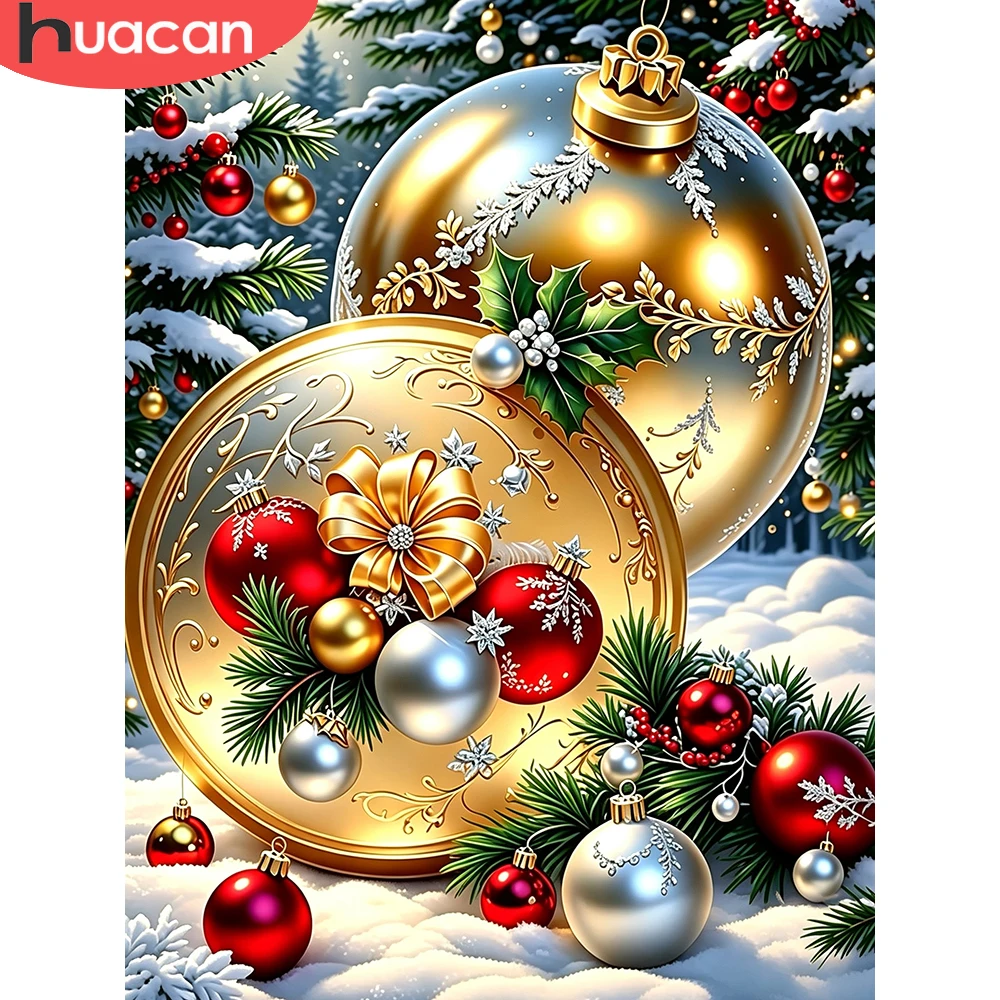 HUACAN Diamond Painting Bell Christmas Landscape Full Kits Diamond Mosaic Wall Artwork Handicrafts Art Wall Decoration