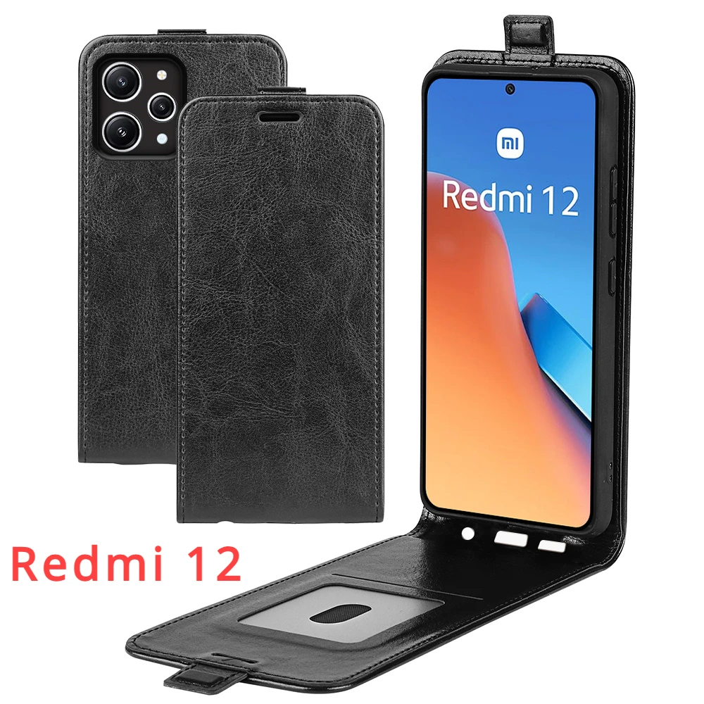 Für Redmi 12 12C 11A Luxus-Lederhülle Vertikale Retro-Brieftasche Schutzhülle Funda Redmi12 C Redmi 12C 11A Handytaschen