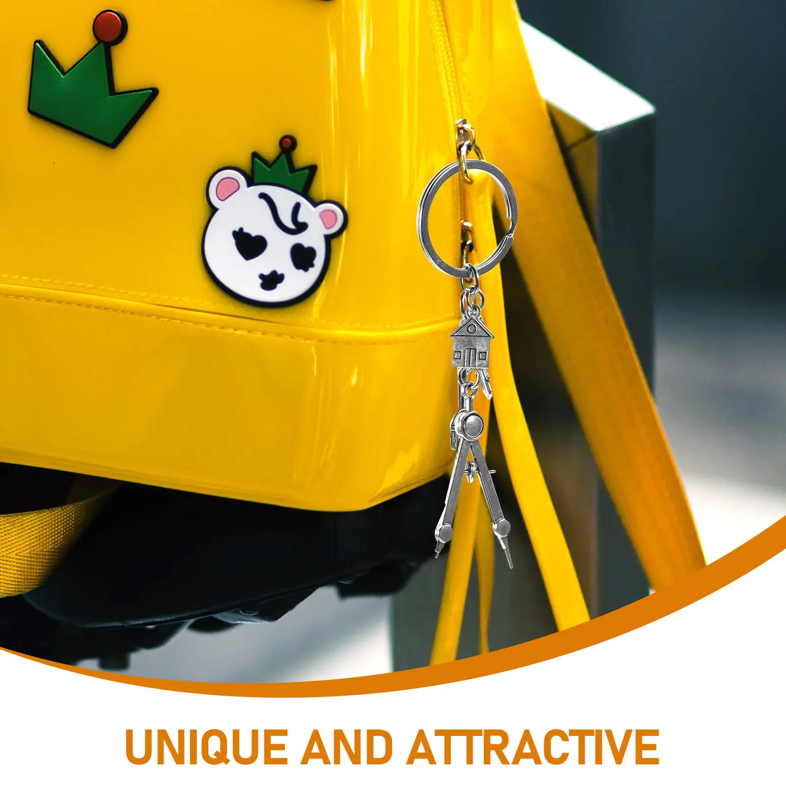 Architect Keychain Creative Decorative Bag Charm Pendant Handbag Purse Backpack Accessory Architectural Engineer