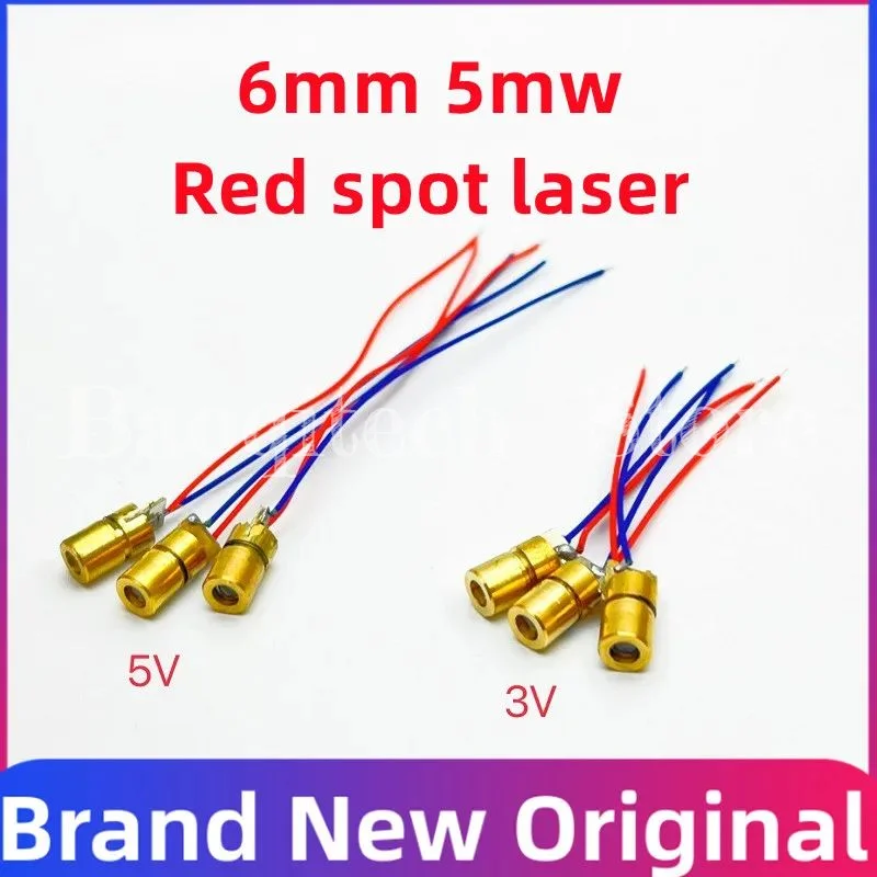 

20pcs Ordinary level 6mm red light spot laser 5mw red light laser head 5V 3V laser module for Laser indication Laser aiming