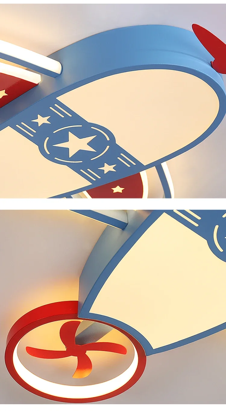 غرفة الأطفال قلادة LED مصابيح أضواء السقف الطائرة السوداء لصبي فتاة غرفة نوم المعيشة غرفة الطعام إضاءة داخلية الديكور #1