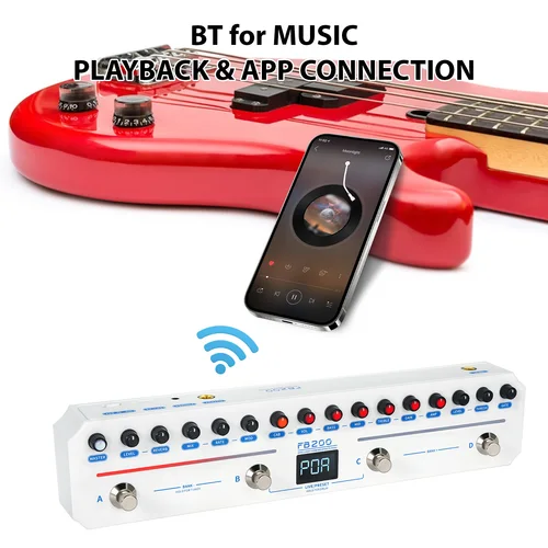 Imagen 2 del producto FLAMMA Bass Procesador multiefecto Pedal Board 20 Bass Amp/Cab Modelo 19 Efectos Función OTG Aplicación Compatible Recargable para Basses