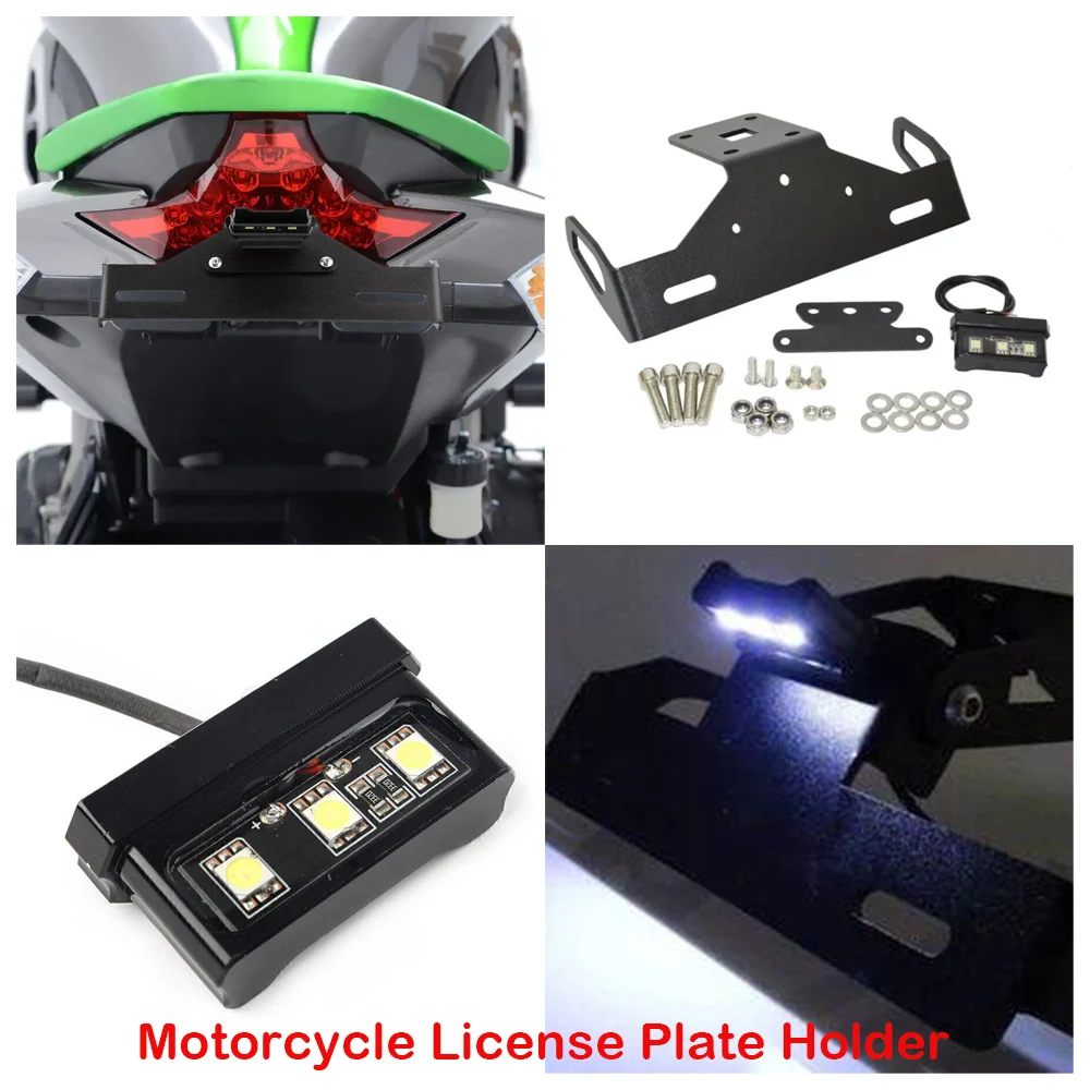 

Fits for Kawasaki Z1000 R ABS Z1000R 2014-2020 Motorcycle LED License Plate Holder Tail Eliminator Fender Replacement Bracket