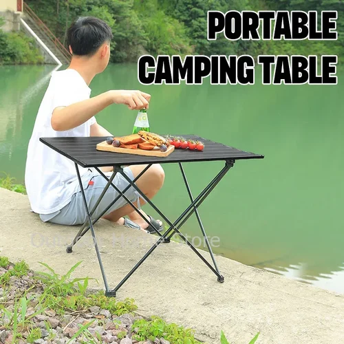 캠핑 접이식 테이블, 초경량 휴대용 피크닉 책상, 알루미늄 합금 바베큐 피크닉 하이킹 테이블, 낚시 바베큐 책상 가구 