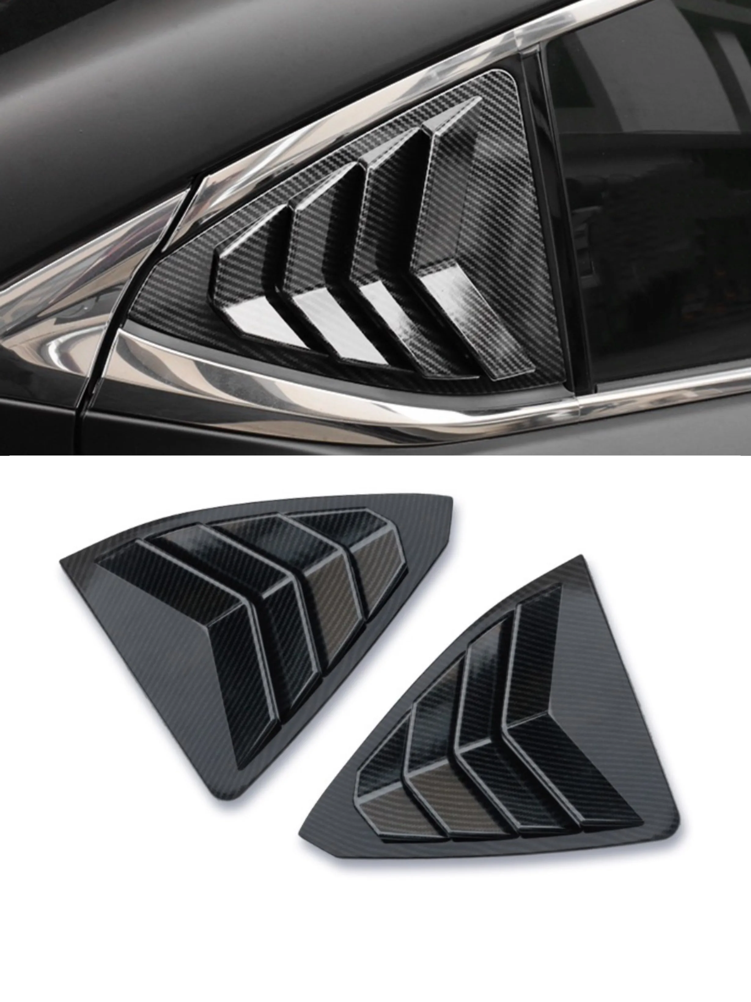 

Car Rear Louver Window Side Shutter Cover For Lexus IS300 IS250 200t 2013-2019 Trim Sticker Vent Scoop ABS Carbon Fiber Auto