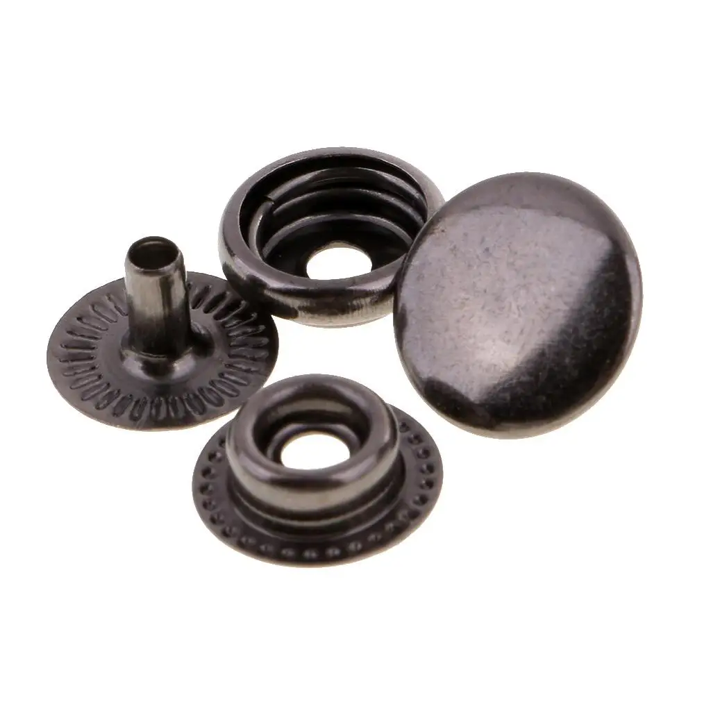Round Metal Snap Buttons Popper Stud Fasteners for Clothes DIY Leather Art and Sewing Craft