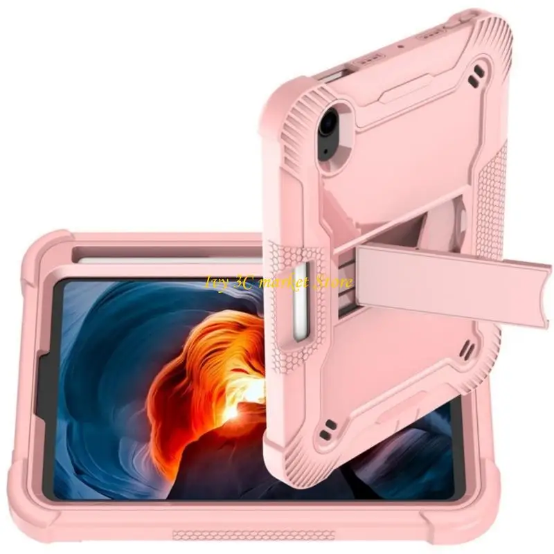 

D7YC Silicone Case for Air 13 2025 Tablet Heavy Duty Shockproof Protective Case with Pencil Holder Adjustable Bracket