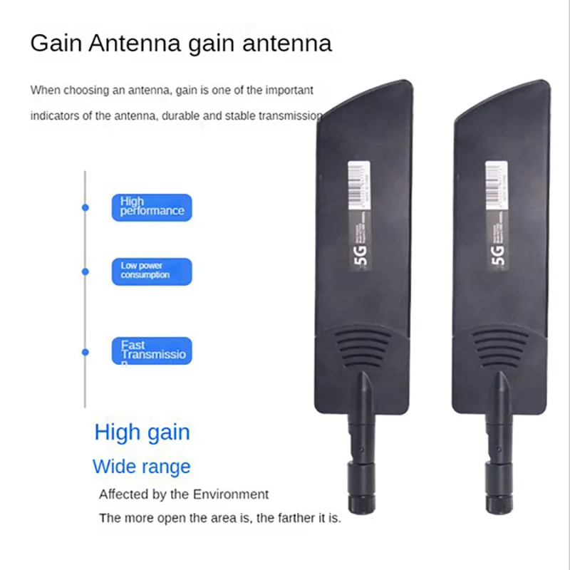 2PCS 5G/3G/4G/GSM Full Band Glue Stick Omni Wireless Smart Meter Router Module Gain 40Dbi Antenna, White SMA Male