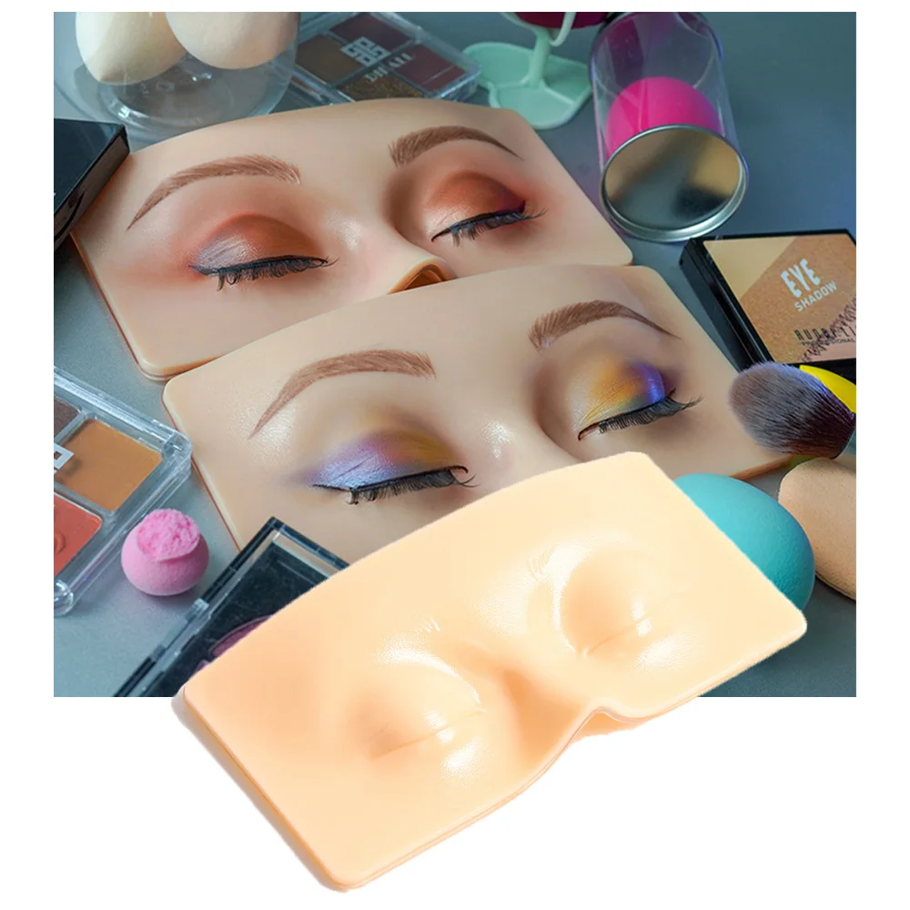 

1PC Practice Makeup Face Board Reusable Silicone Eye Shadow Brow Lash Training Skin Pad For Permanent Makeup Beginner Supplies