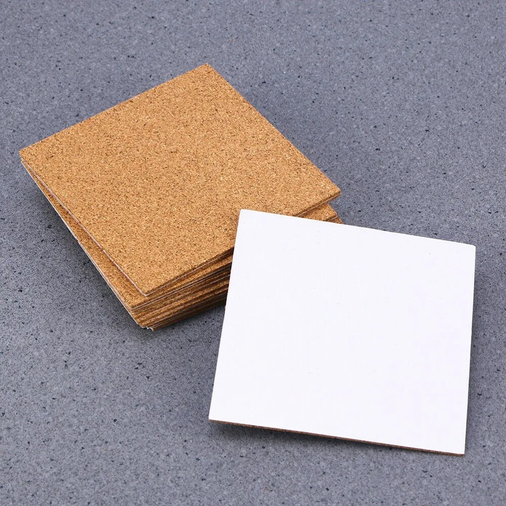 10Pcs Cork Coasters Square Cork Mat Self Sticker DIY Backing Sheet For Home Bar For Coasters And DIY Crafts Supplies