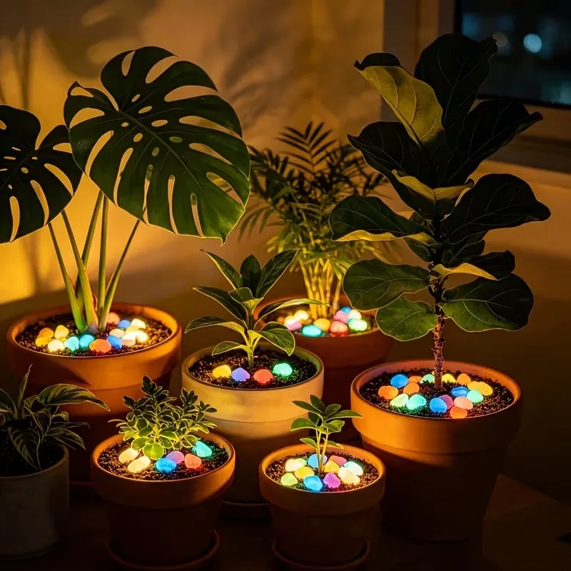 Glow-In-Dark Stones: Sun-Luminescent Random Colors. Ideal for Aquariums, Weddings, Halloween, Fish Tanks, Pots & Gardens