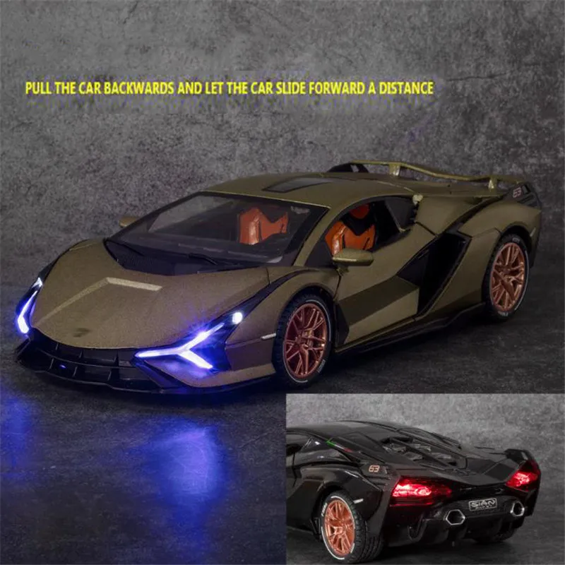 1/24 lega DieCast SIAN FKP 37 modello di auto giocattolo simulazione suono luce tirare indietro collezione giocattoli regali per veicoli