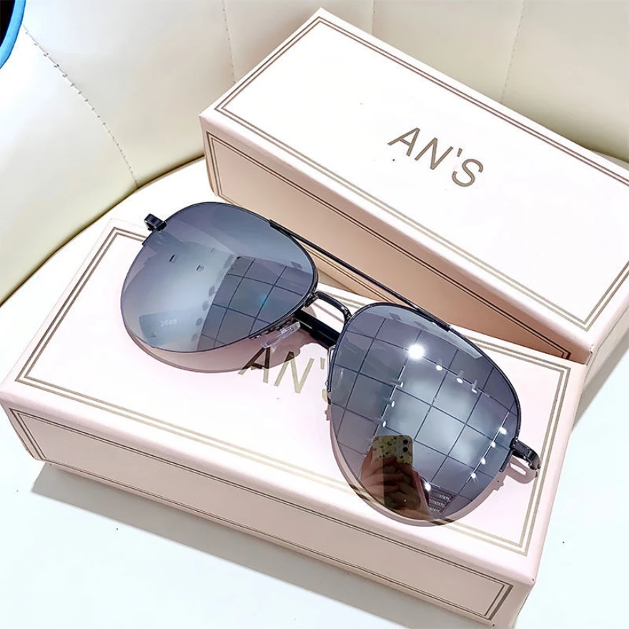 Mode Gradienten Sonnenbrille für Männer Großen Rahmen Pilot Sonnenbrille Marke Design Anti-reflektierende Lunette De Soleil Homme – Detail 8